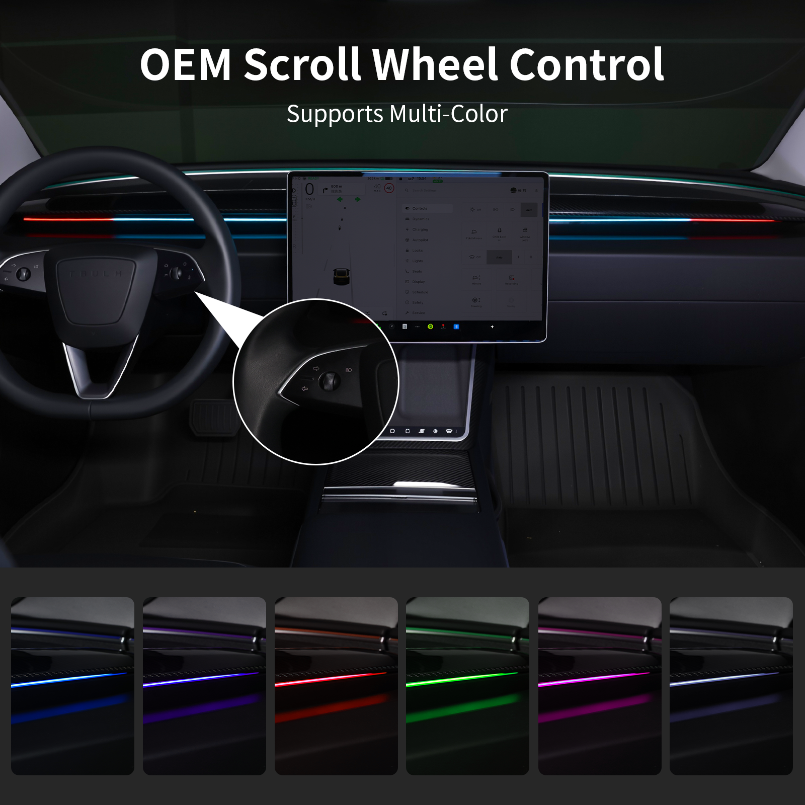 S2 BSD Ambient interior Light with Welcome Door Function for Tesla Model 3/Y & Highland/ Juniper| Saunyoto