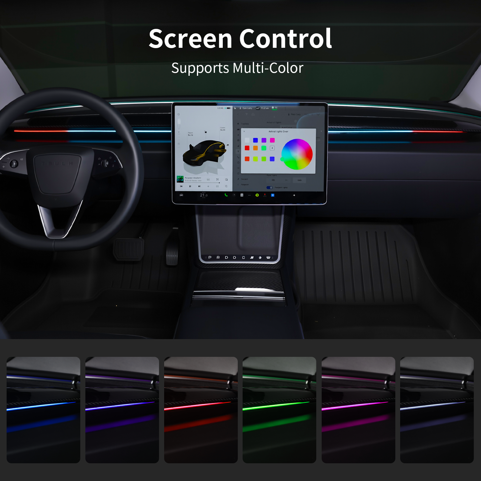 S2 BSD Ambient interior Light with Welcome Door Function for Tesla Model 3/Y & Highland/ Juniper| Saunyoto