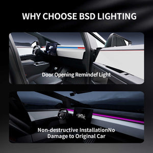 BSD Lighting with Door  Opening remindef light and non-destructive installation  no damage to original car for tesla model 3/Y
