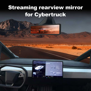 Streaming rear view mirror for tesla cybertruck, one of the best cybertruck accessories.