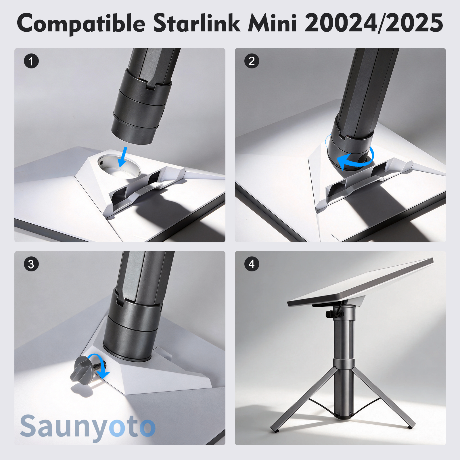 All-in-One Mount & Power Bank for Starlink mini- 30V/2A DC Output | 45000mAh portable battery | Saunyoto