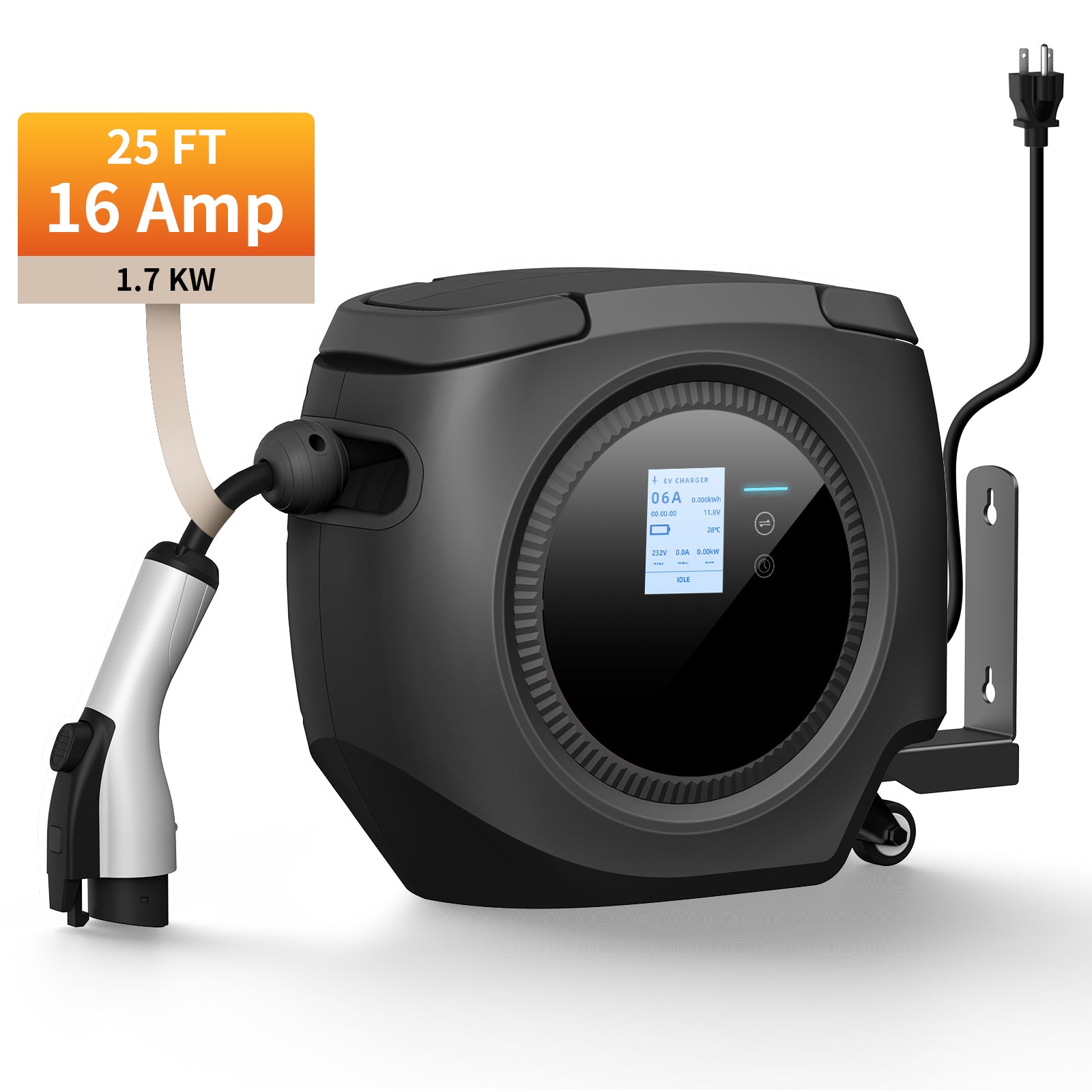 Smart App Control & Retractable 26ft  Convenient AC EV Charging Station