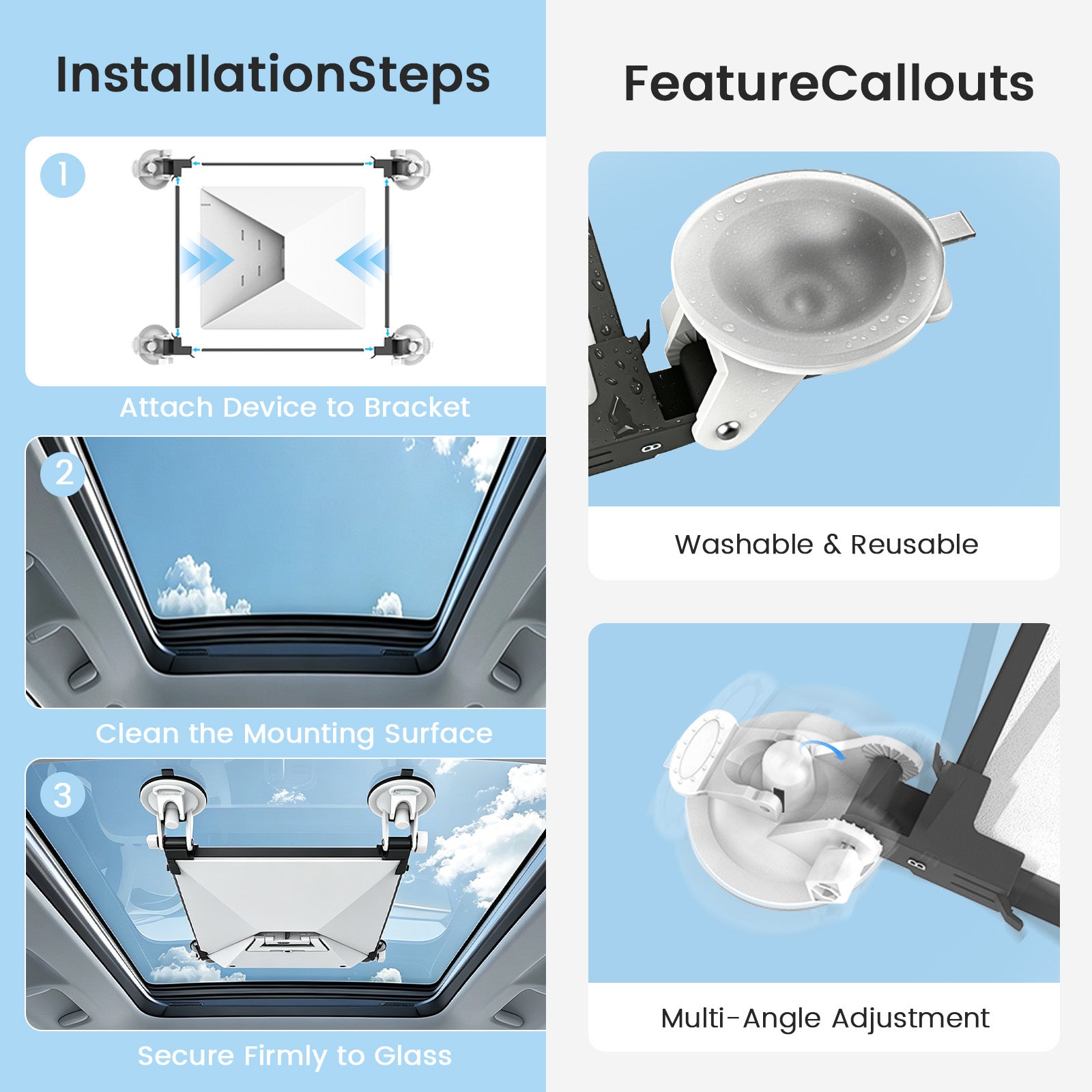Starlink Mini Mount | Strong Suction Cup Holder for Window, Sunroof, RV & Truck
