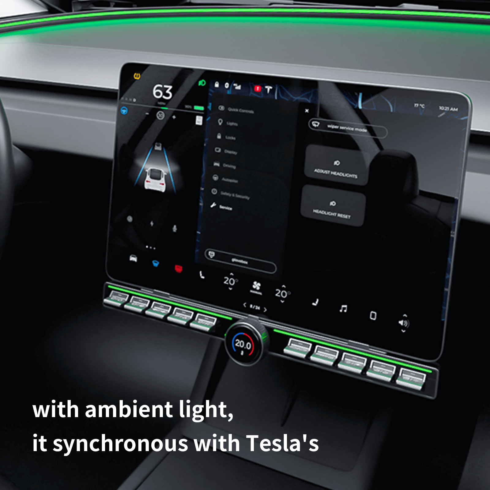 Center Console Physical Control Button Multiple Functions for Tesla Model Y/3