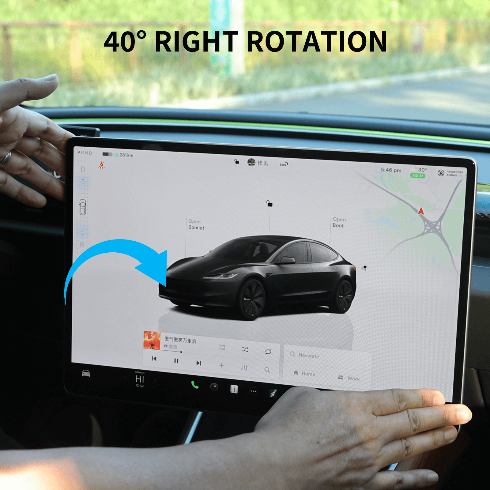 Console Dashboard Touch Screen Swiveling Mount kit For Model 3/Y/3 Highland/Y Juniper