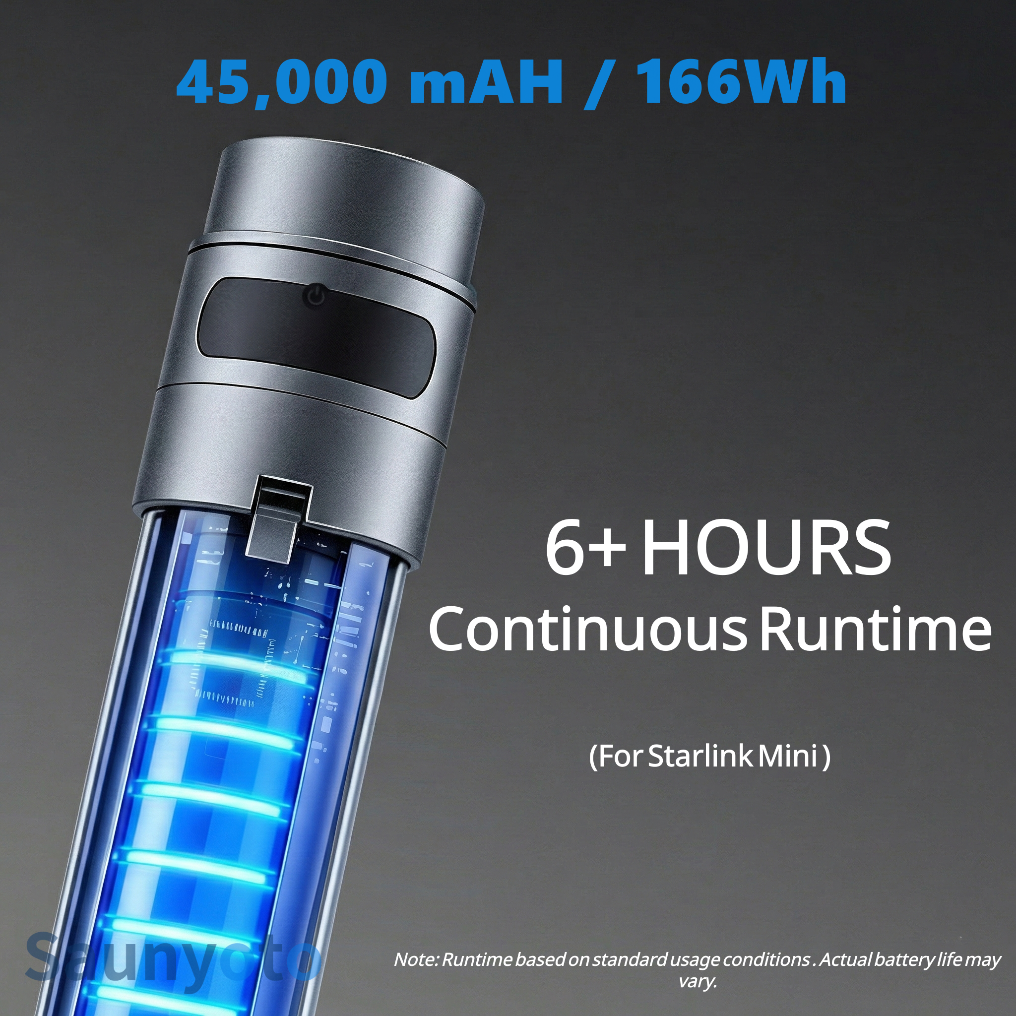 All-in-One Mount & Power Bank for Starlink mini- 30V/2A DC Output | 45000mAh portable battery | Saunyoto