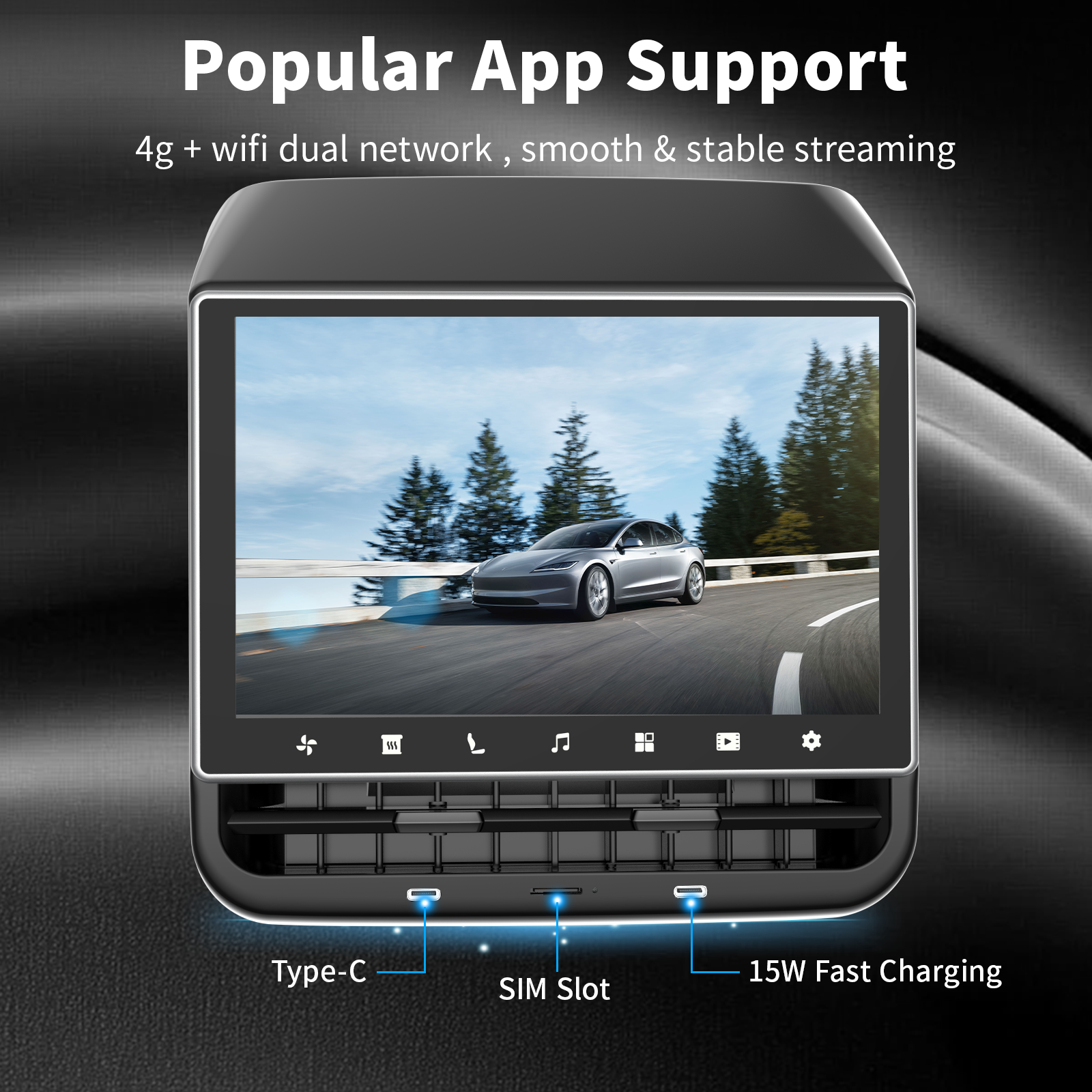 Tesla Model 3/Y Rear Seat Android Touchscreen | 8.86” Backseat Entertainment Display - Saunyoto
