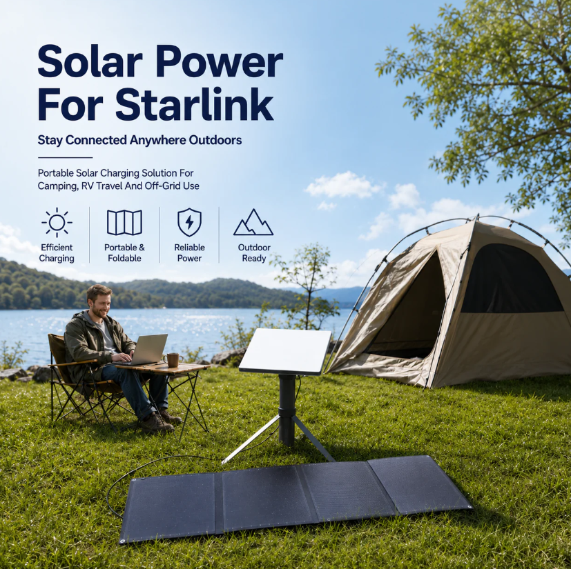 Saunyoto 40W Foldable Solar Panel with Type-C & DC Output for Starlink (Pairs Perfectly with Saunyoto Power Bank)